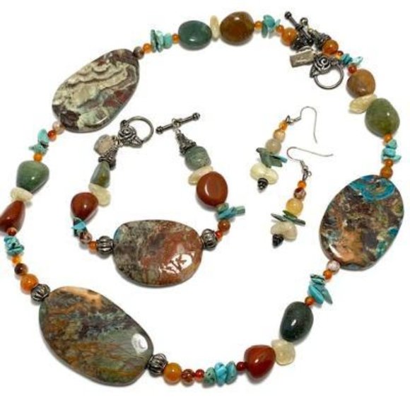 Handmade Jewelry Setby Surdigirl - JasperCitrine Carnelian